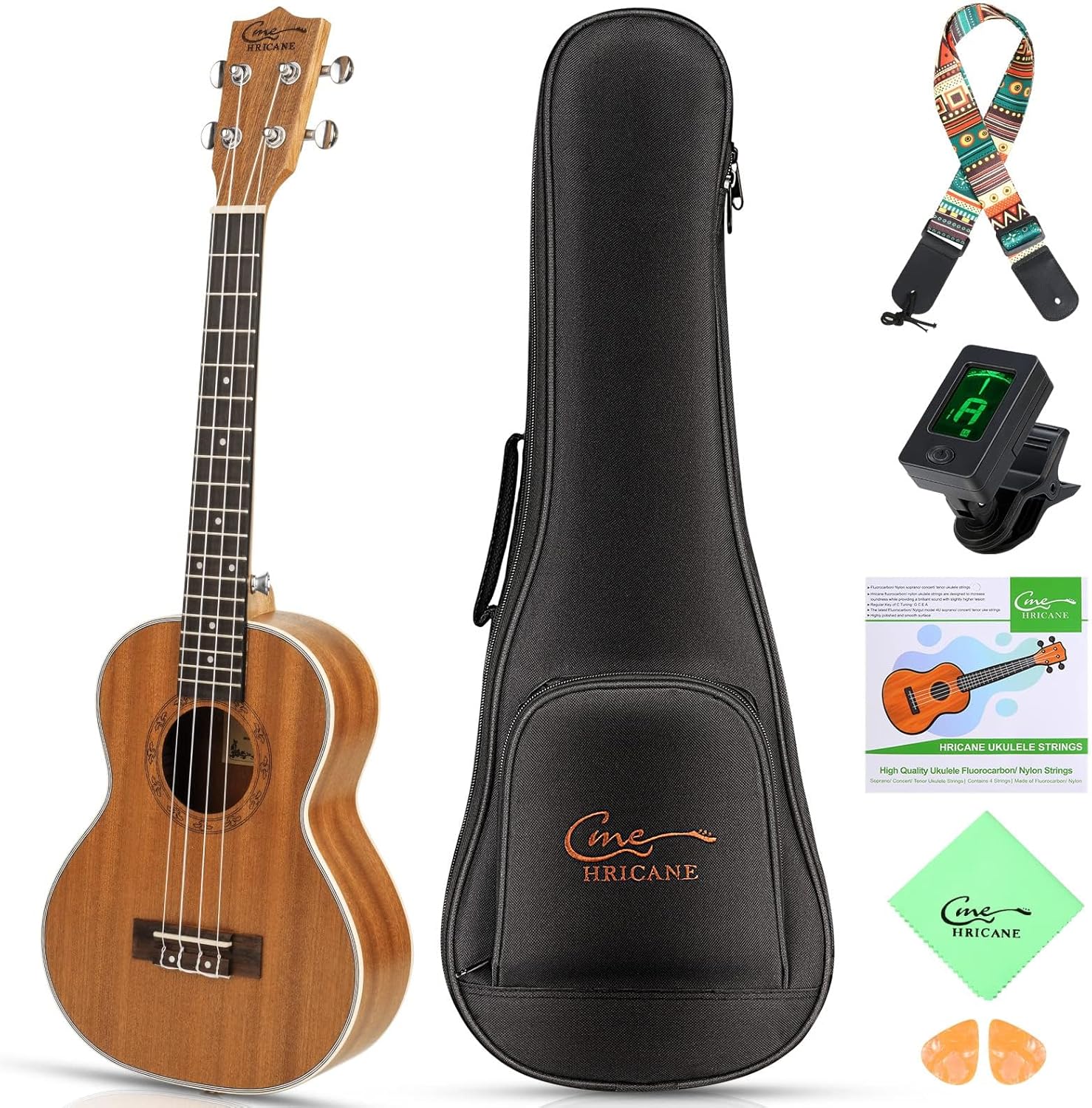 Hricane 21" Soprano Ukulele for Beginners with Accessories